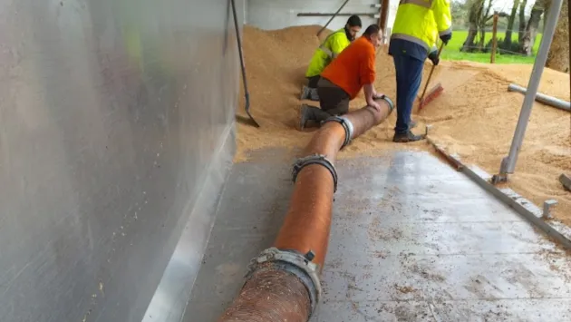 Succión de virutas finas de madera.