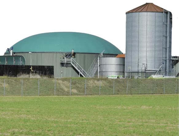 Mehrere Biogas-Silo als Symbolbild für Einsatz im Bereich der Energiegewinnung